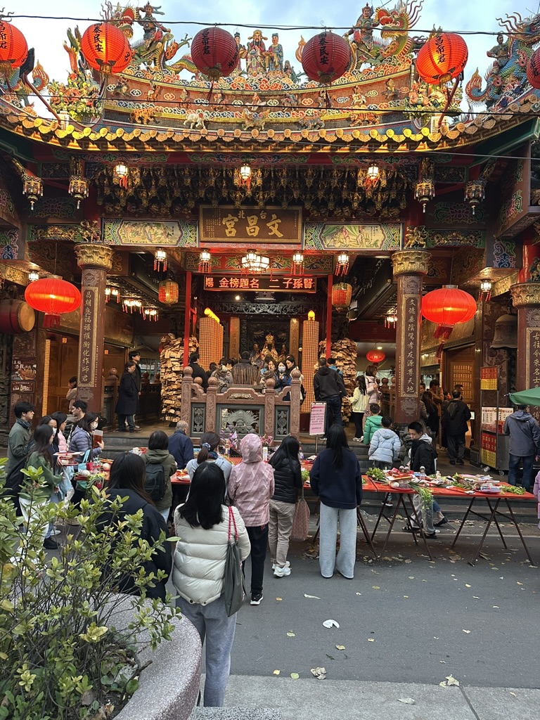 Wenchang Temple in Taipei decorated for Lunar New Year